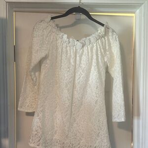 Trish McEvoy White Lace Blouse